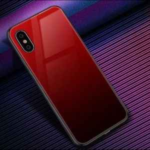Iphone X silicone red glassy case